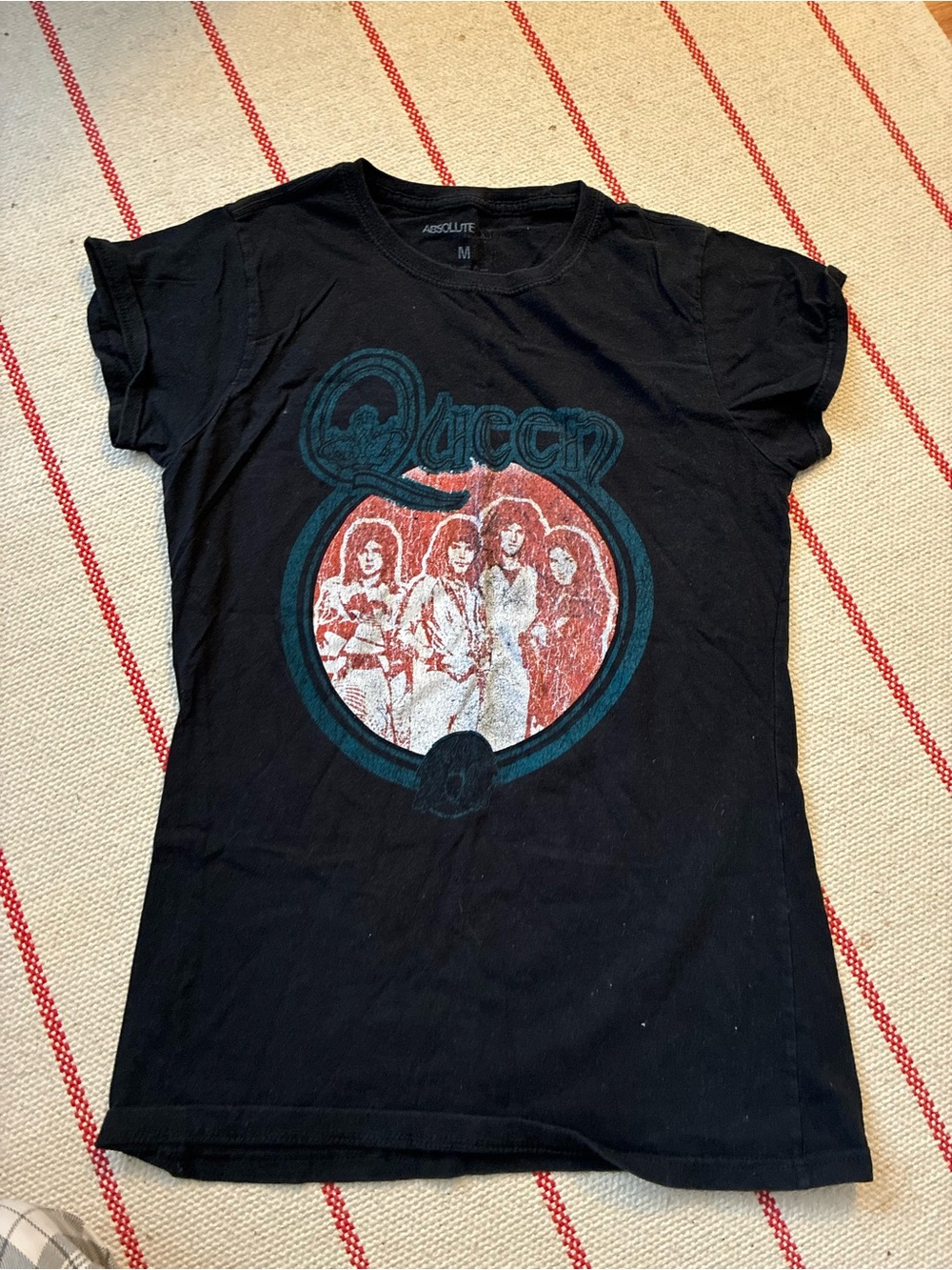 Womens Black Graphic Tee - Queen Band Print